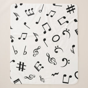 Music pattern sherpa blanket