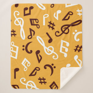 Music pattern sherpa blanket