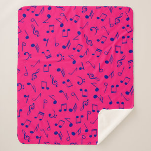 Music pattern sherpa blanket