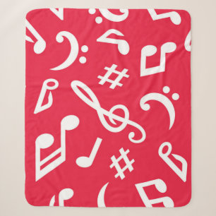 Music pattern sherpa blanket