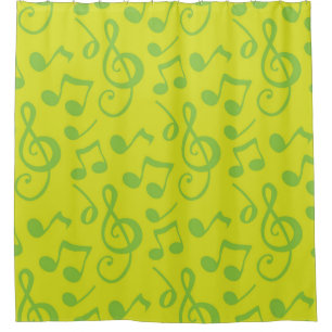 Music pattern shower curtain