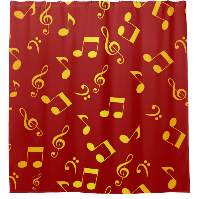 Music pattern shower curtain (Front)