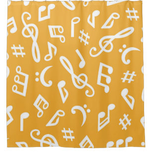 Music pattern shower curtain