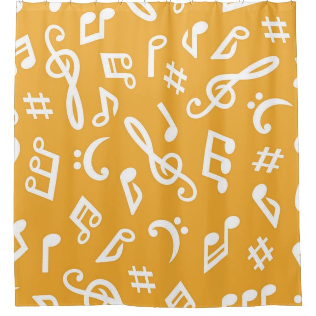 Music pattern shower curtain (Front)