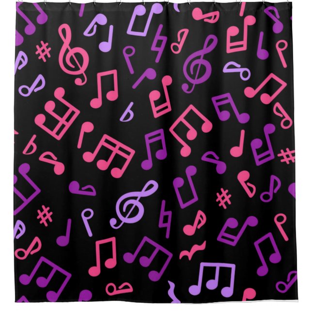 Music pattern shower curtain (Front)