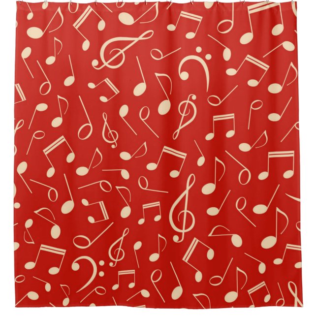 Music pattern shower curtain (Front)