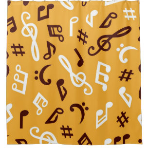 Music pattern shower curtain