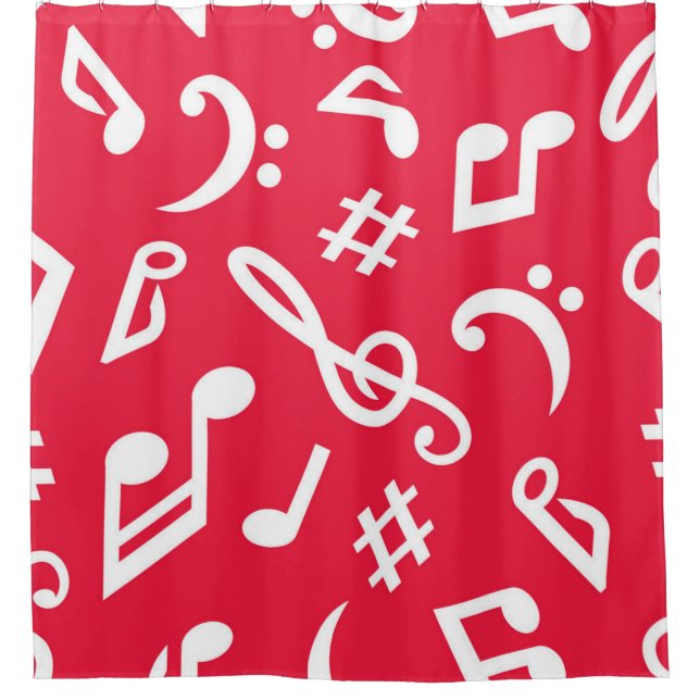 Music pattern shower curtain (Front)