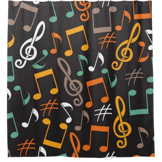 Music pattern shower curtain (Front)