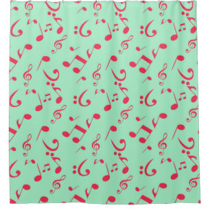 Music pattern shower curtain