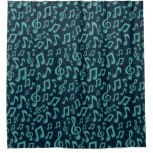 Music pattern shower curtain