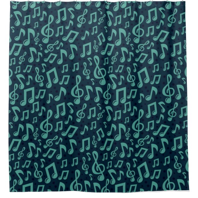Music pattern shower curtain (Front)
