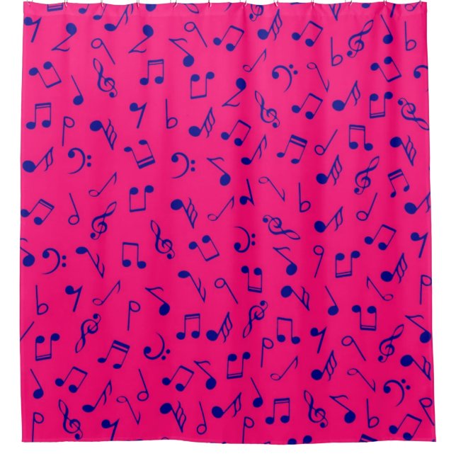 Music pattern shower curtain (Front)