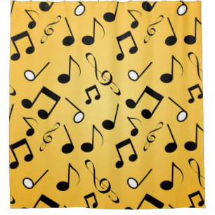 Music pattern shower curtain