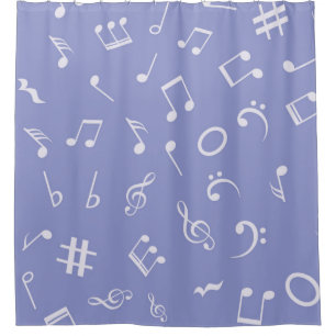 Music pattern shower curtain