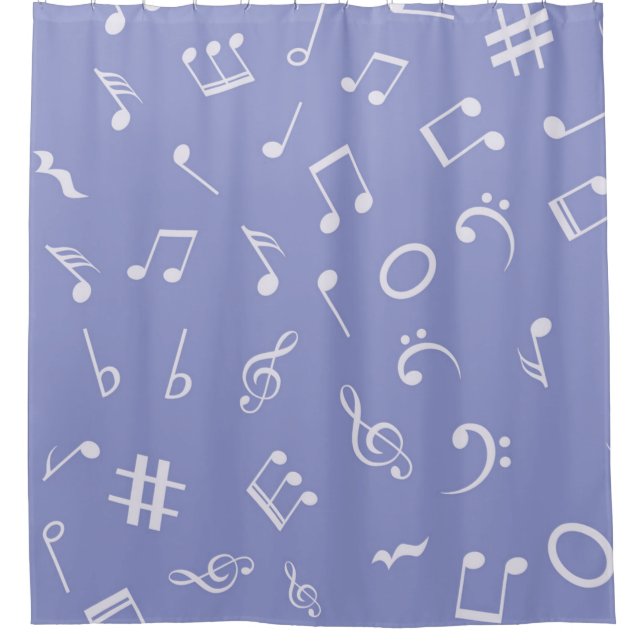 Music pattern shower curtain (Front)