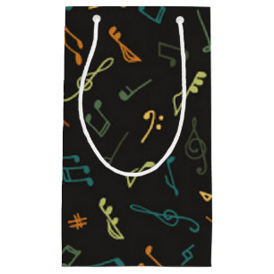 Music pattern small gift bag