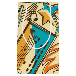 Music pattern small gift bag