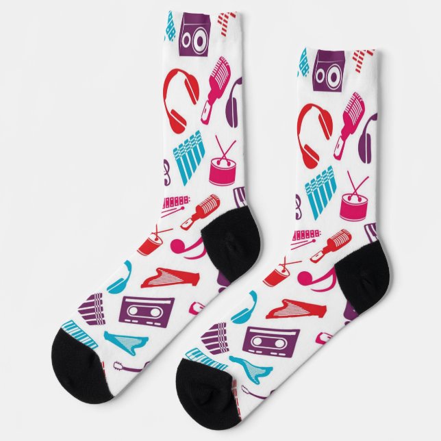 Music pattern socks (Left)