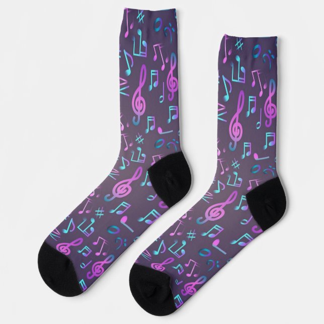 Music pattern socks (Left)
