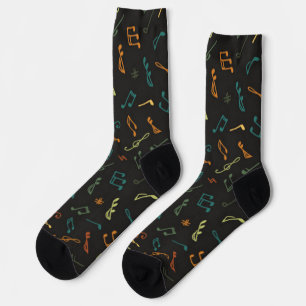 Music pattern socks