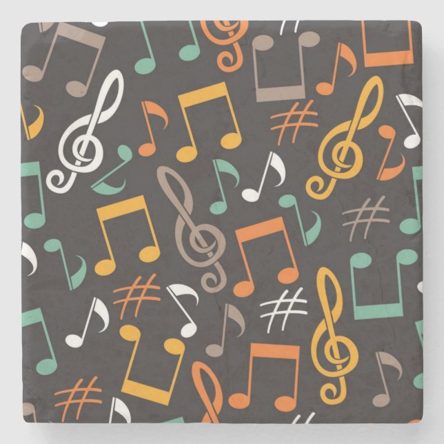 Music pattern stone coaster (Front)