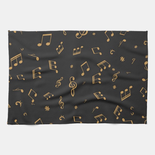 Music pattern tea towel (Horizontal)