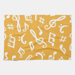 Music pattern tea towel