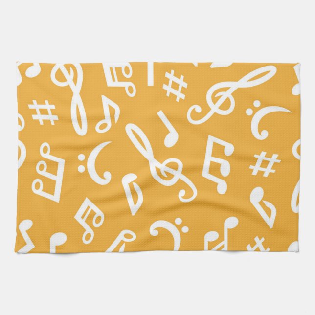 Music pattern tea towel (Horizontal)