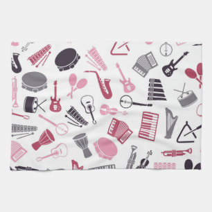 Music pattern tea towel
