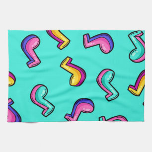 Music pattern tea towel