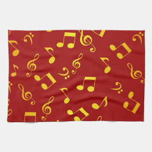 Music pattern tea towel