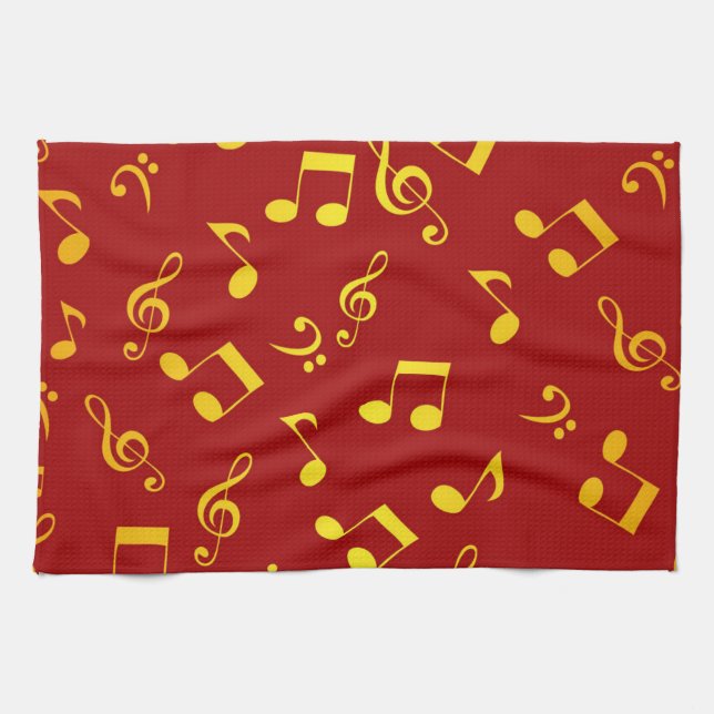 Music pattern tea towel (Horizontal)