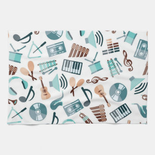 Music pattern tea towel