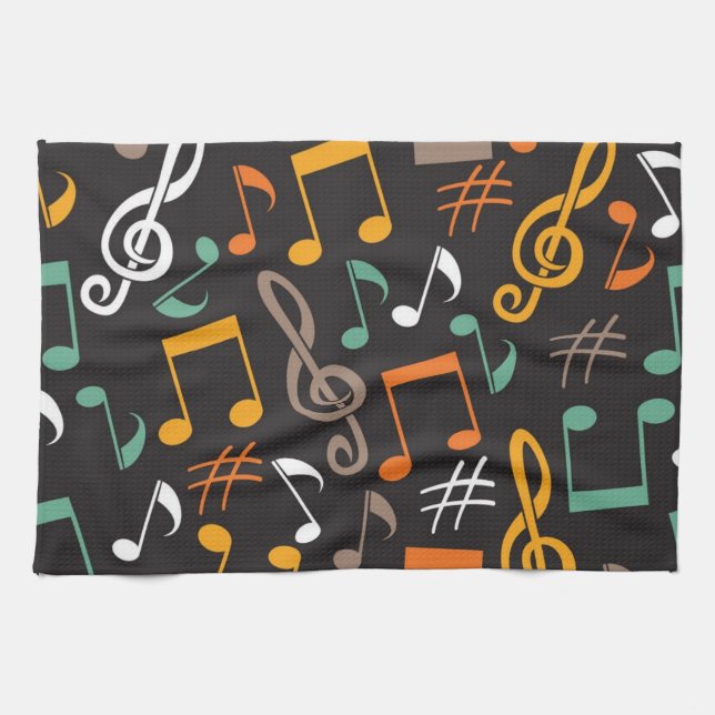 Music pattern tea towel (Horizontal)