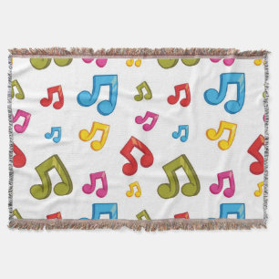 Music pattern throw blanket
