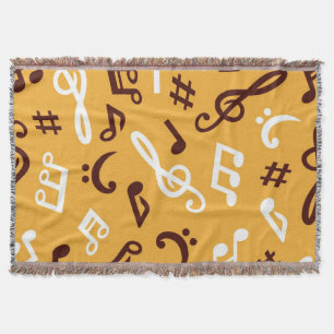 Music pattern throw blanket