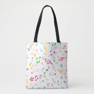 Music pattern tote bag