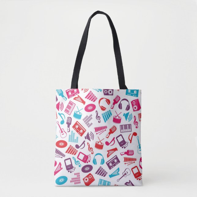 Music pattern tote bag (Front)
