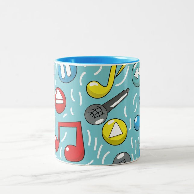 Music pattern Two-Tone coffee mug (Center)
