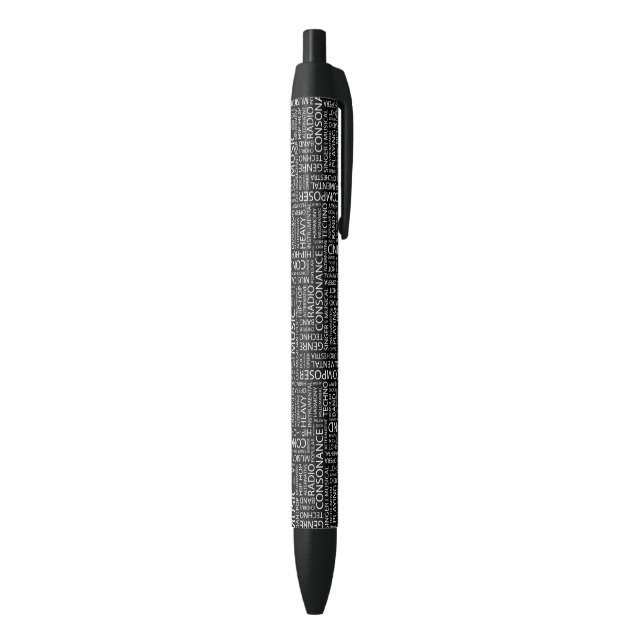 MUSIC pattern word cloud Black Ink Pen (Bottom (Vertical))