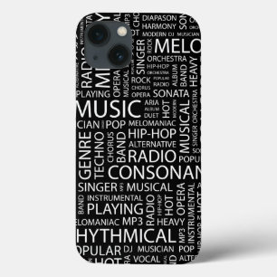 MUSIC pattern word cloud iPhone 13 Case