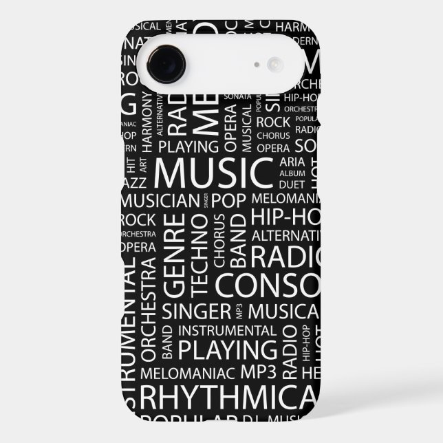 MUSIC pattern word cloud Case-Mate iPhone Case (Back)