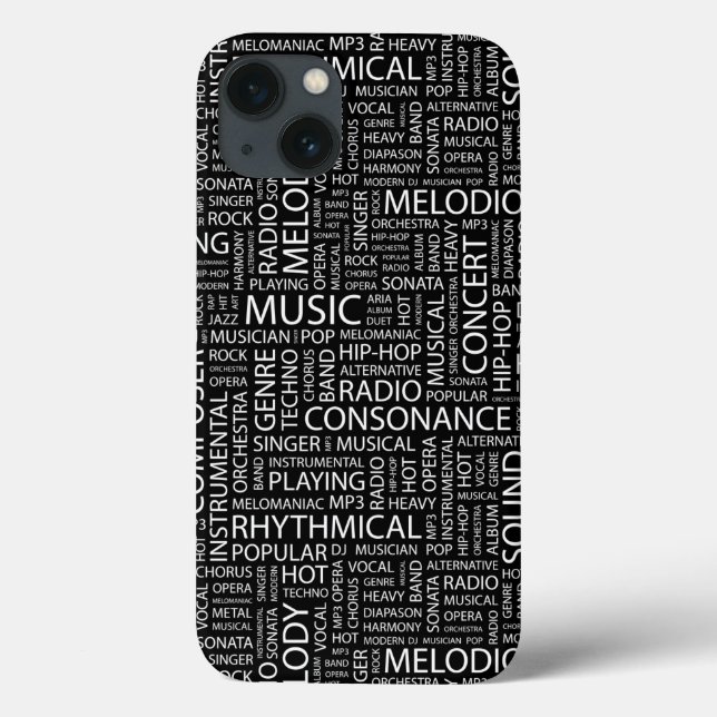 MUSIC pattern word cloud Case-Mate iPhone Case (Back)