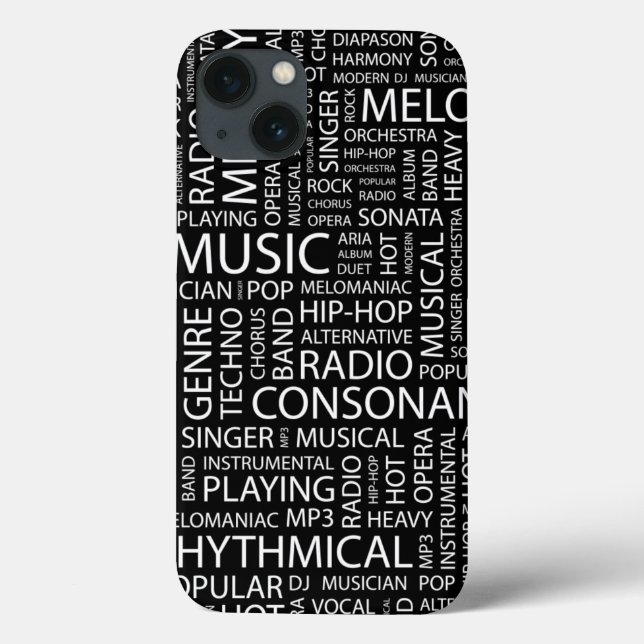 MUSIC pattern word cloud Case-Mate iPhone Case (Back)