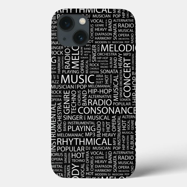 MUSIC pattern word cloud Case-Mate iPhone Case (Back)