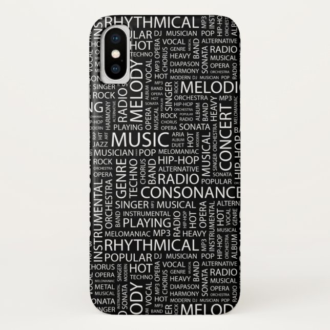 MUSIC pattern word cloud Case-Mate iPhone Case (Back)