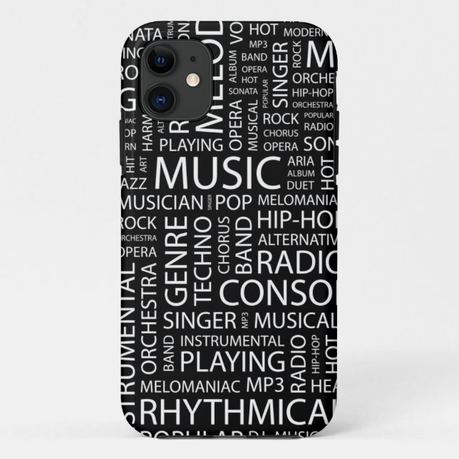 MUSIC pattern word cloud Case-Mate iPhone Case (Back)