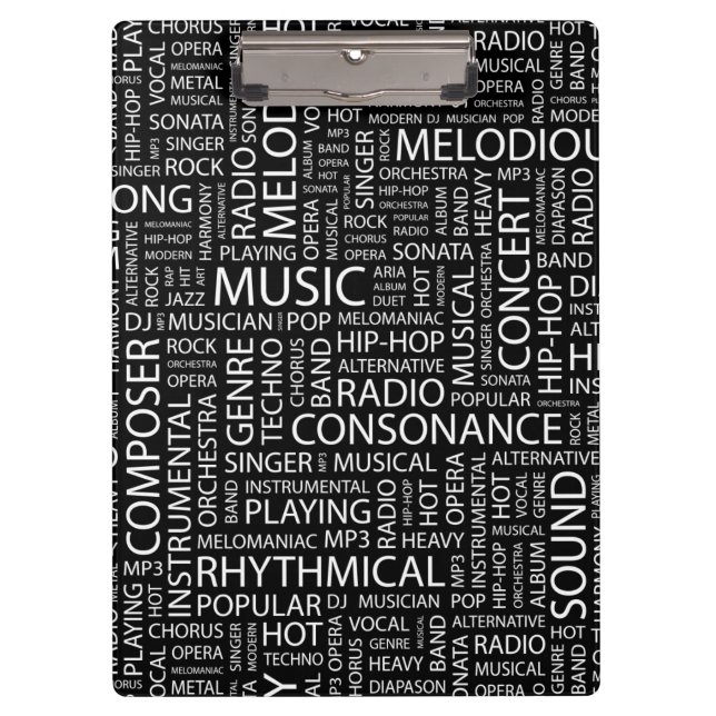 MUSIC pattern word cloud Clipboard (Front)