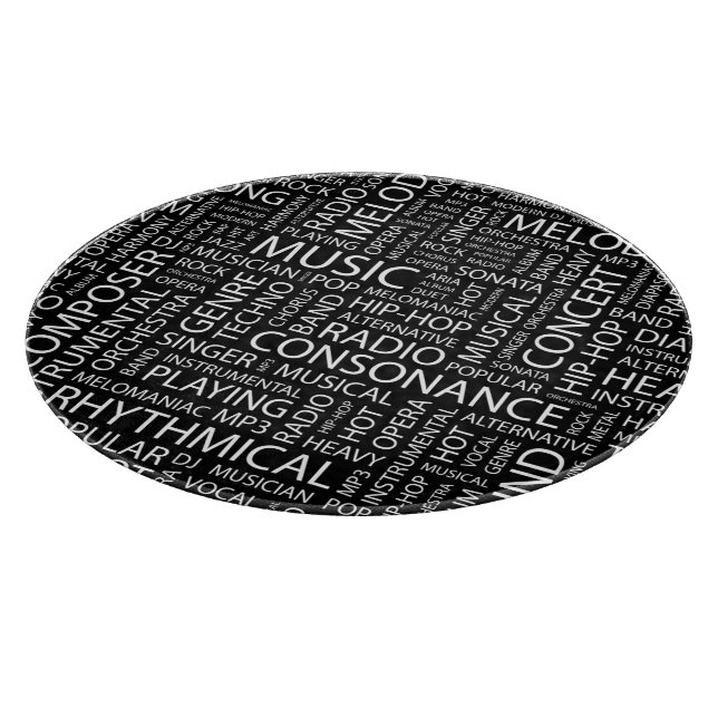 MUSIC pattern word cloud Cutting Board (Corner)